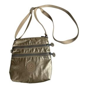 Kipling Women’s Gold Metallic Keiko Small Shoulder Crossbody Bag